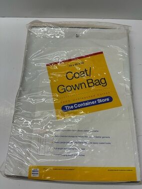 The Container Store Canvas Coat/Gown Storage Bag 14” deep x 20” wide x 62” long